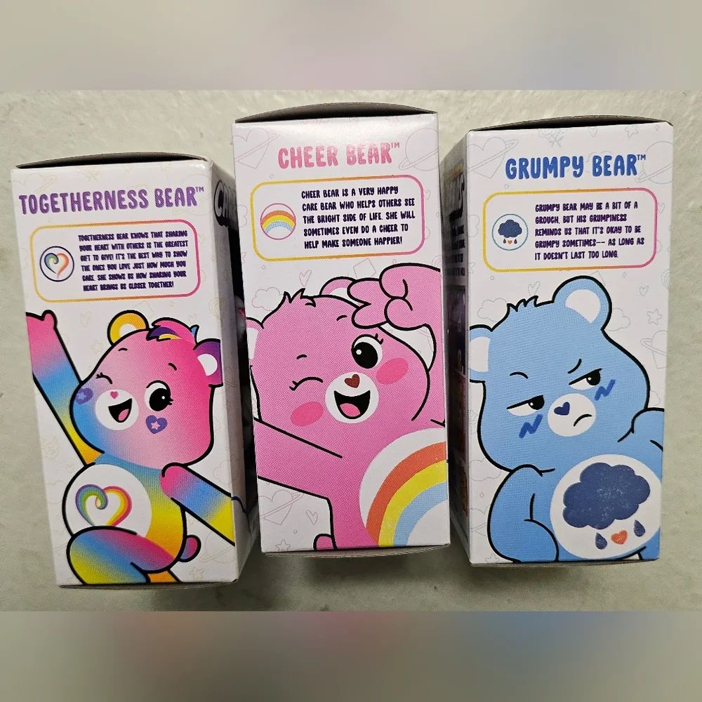 Care Bears Cheer Togetherness & Grumpy Bear 3 Micro Plush Toy‎ Lot Of 3 New